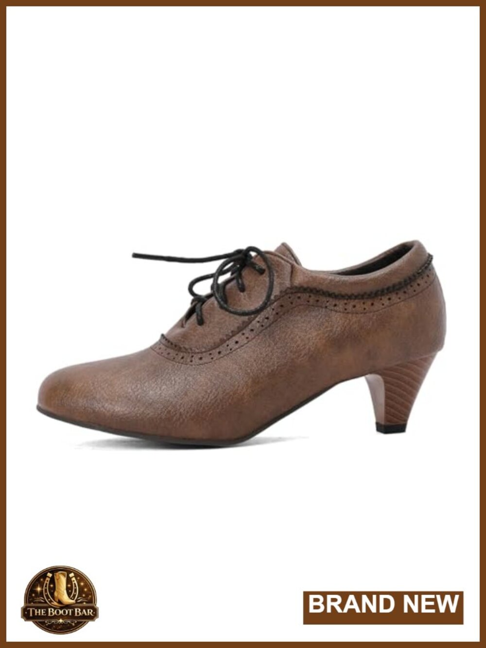 SHEMEE Kitten Heel Oxford Pumps Lace-Up Brogues Work Office Shoes